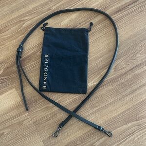 Bandolier HAILEY Black Pebbled Leather Crossbody Strap